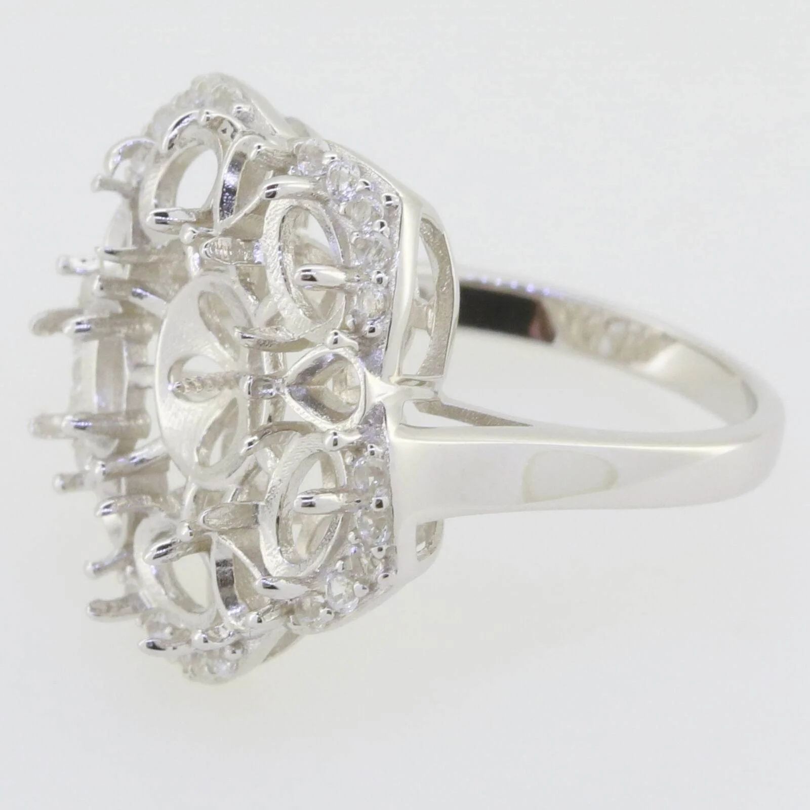 Semi Mount Ring Setting Round 12mm Ring 925 Sterling Silver Ring