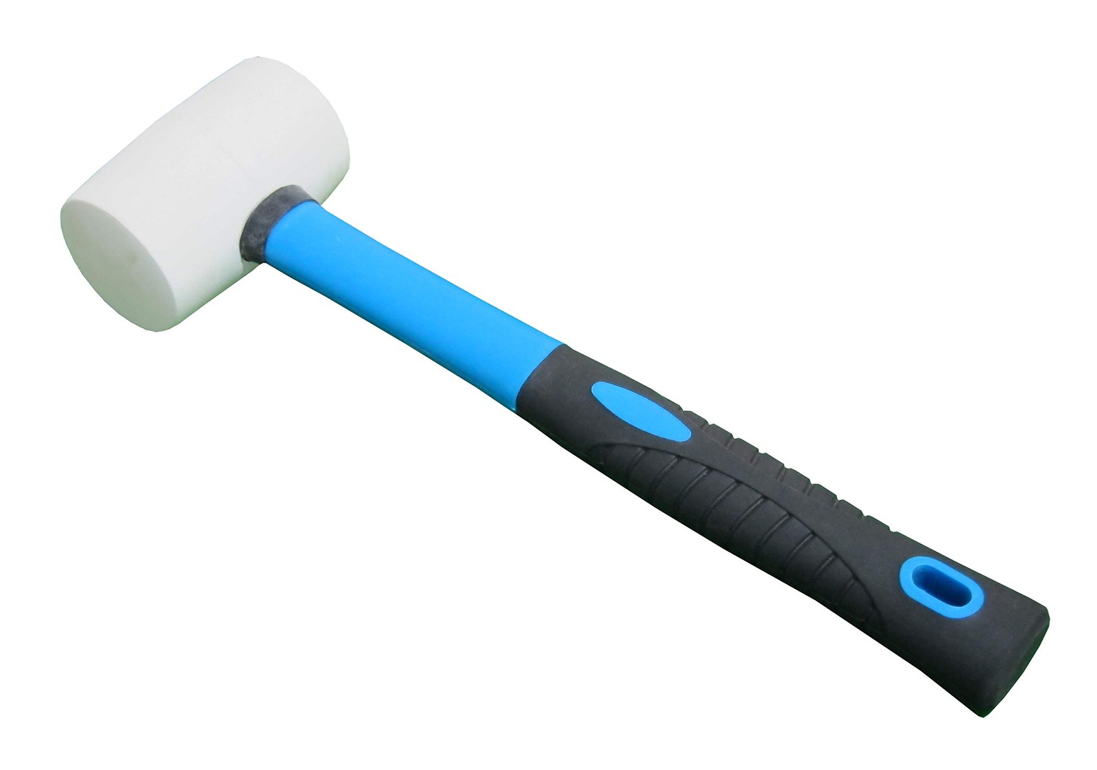 Rubber Mallet 8oz White Fiberglass Handle Soft Grip Non-Marking Hammer 0.88LB