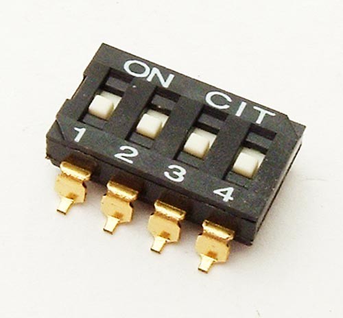 KJ04RTT CIT RELAY AND SWITCH 4 POSITION SMT DIP SWITCHES