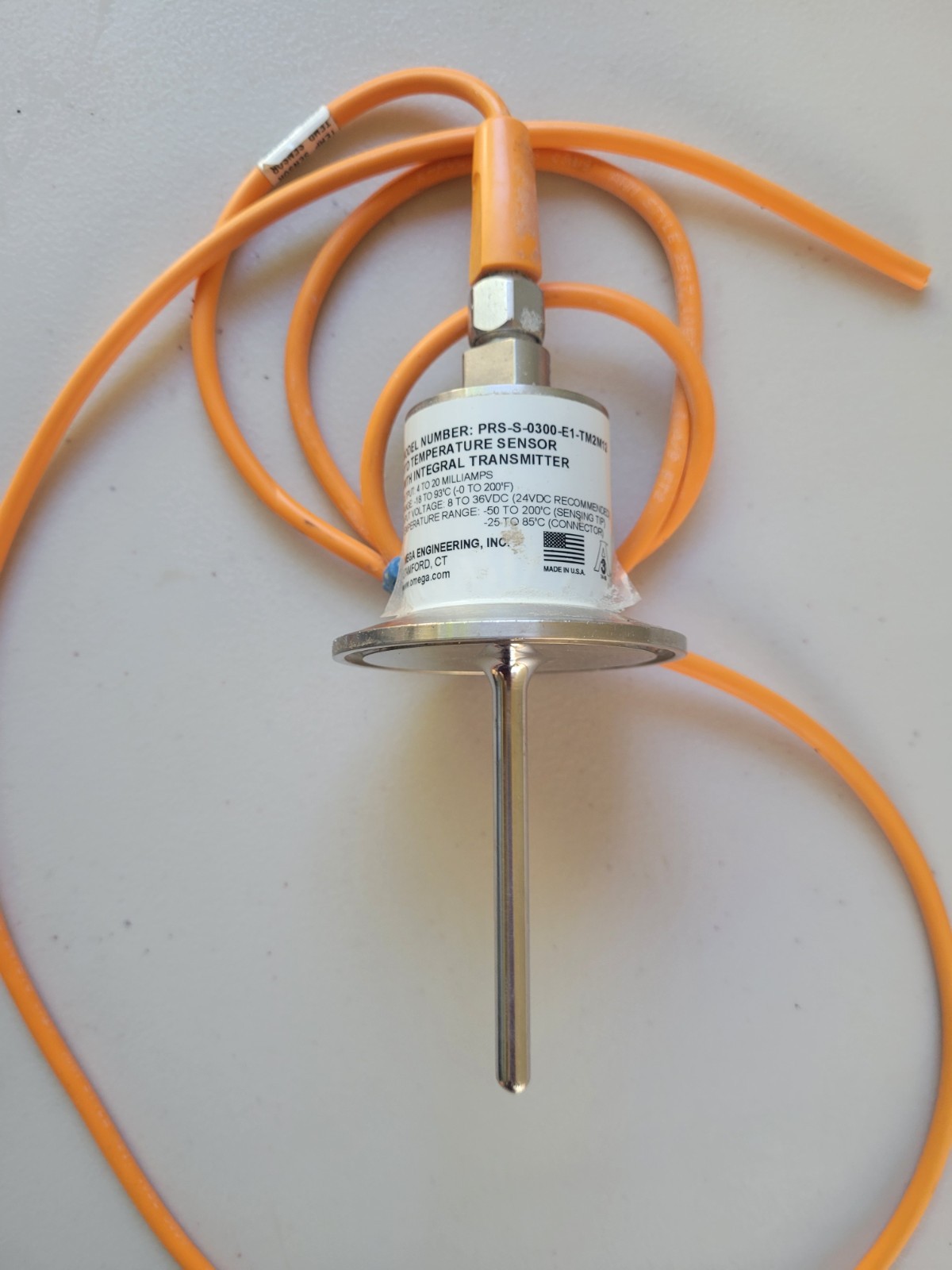 OMEGA PRS-3-100-A-S-0300-E1-M12 RTD Temperature Sensor