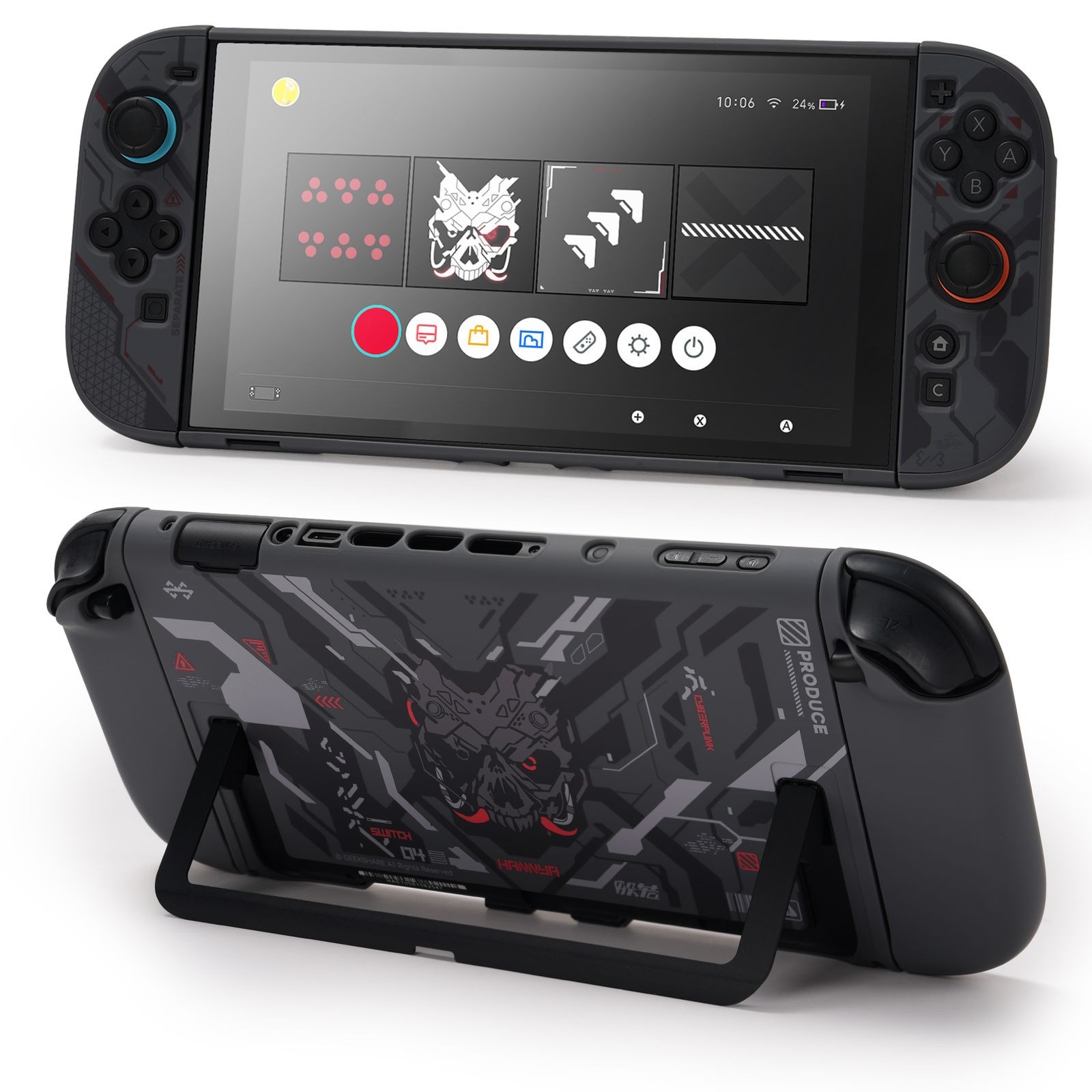 GeekShare Hard Protective Case for Nintendo Switch 2025 Joy Con Cover Cyber Mech