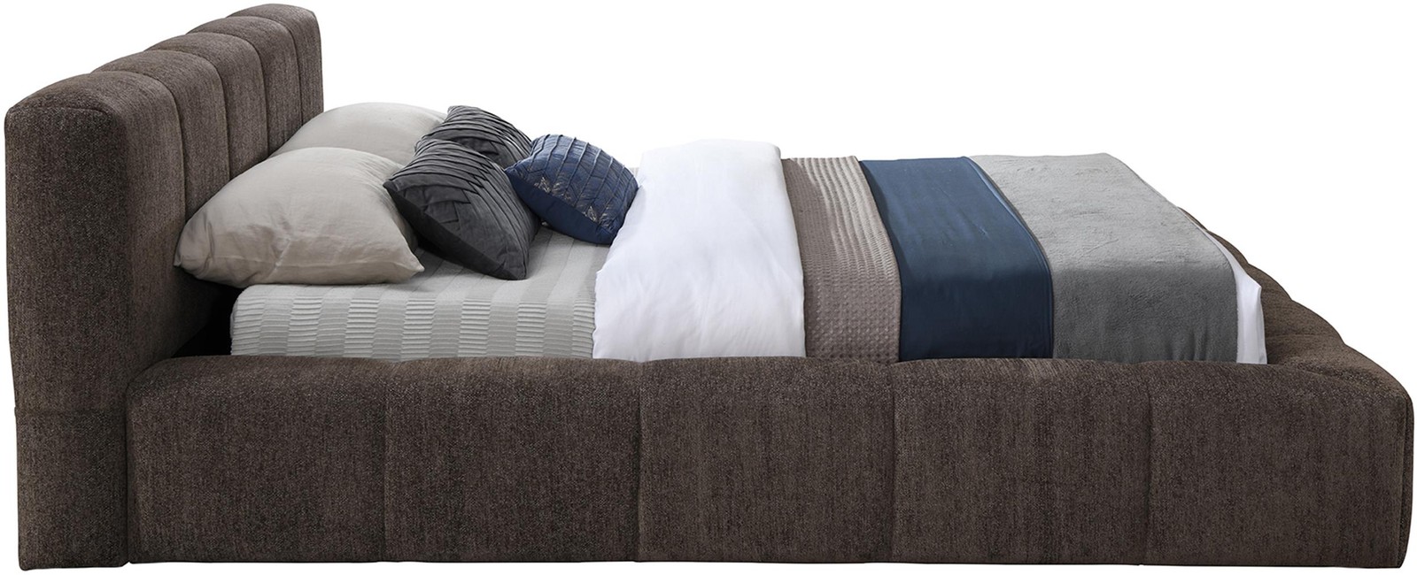 Meridian Furniture Carlin Brown Chenille Fabric King Bed