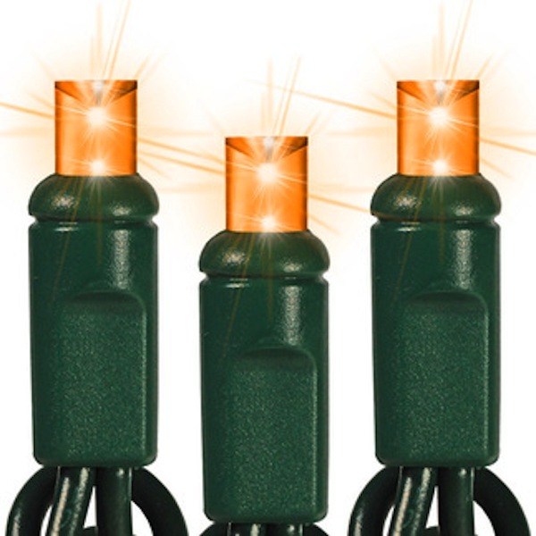 ORANGE LED Christmas String Lights Mini Lights Indoor Outdoor Holiday 70ct 24ft