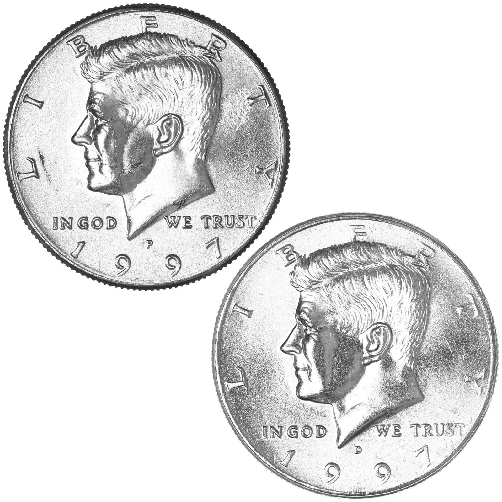 1997 P D Kennedy Half Dollar BU 2 Coin Year Set