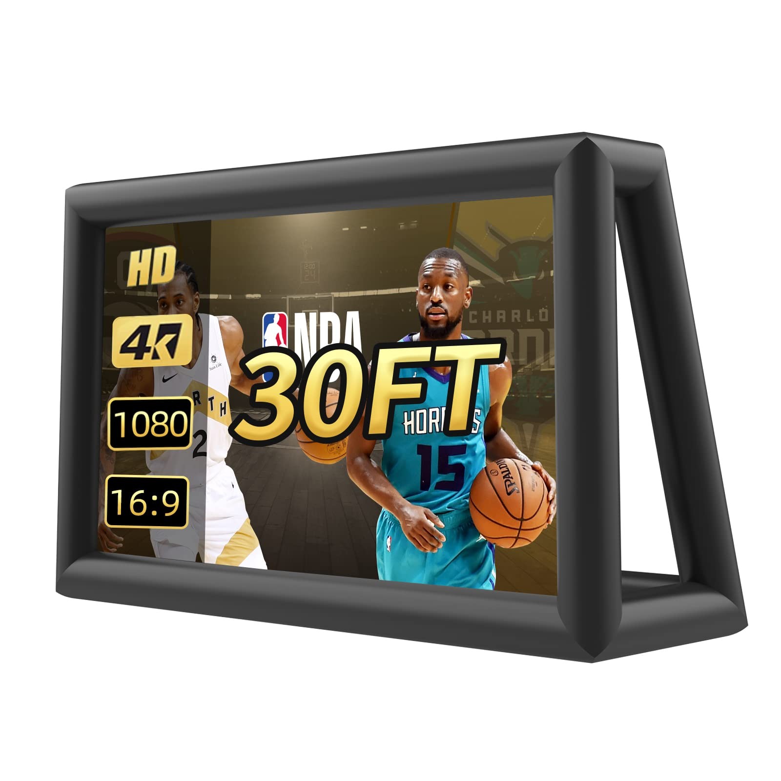 Inflatable Screen Outdoor 30ft with Air Blower, Extra Large Blow 30FT, BLACK