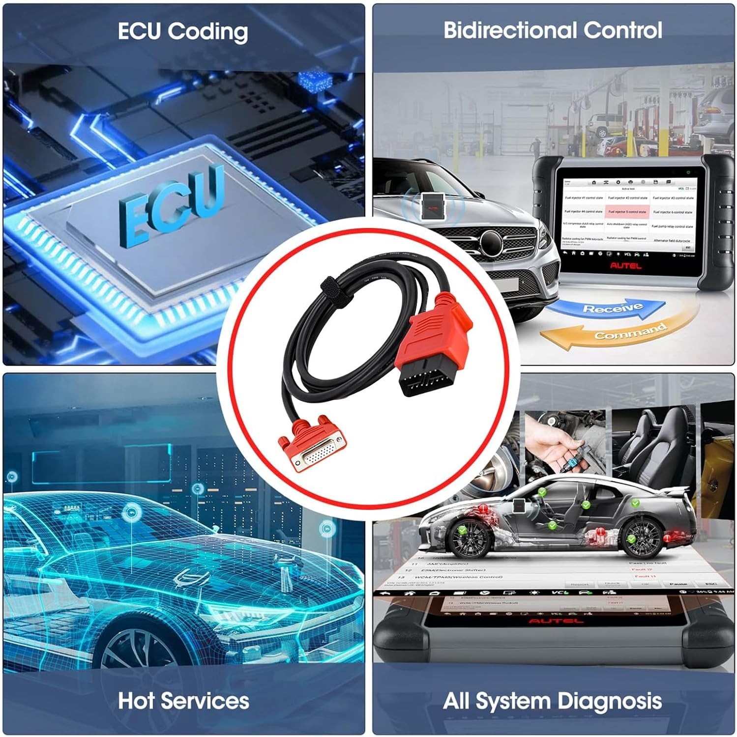 OBD2 to DB26 Main Test Cable for MaxiSys MS908PRO,MS905,J2534,MPM Scanner Tools