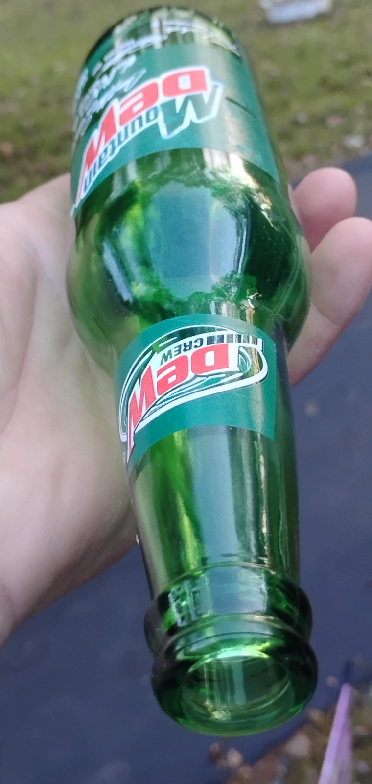 Vintage 12oz MOUNTAIN DEW "DEW CREW" Soda Bottle NASCAR Racing SIGNATURES Mint
