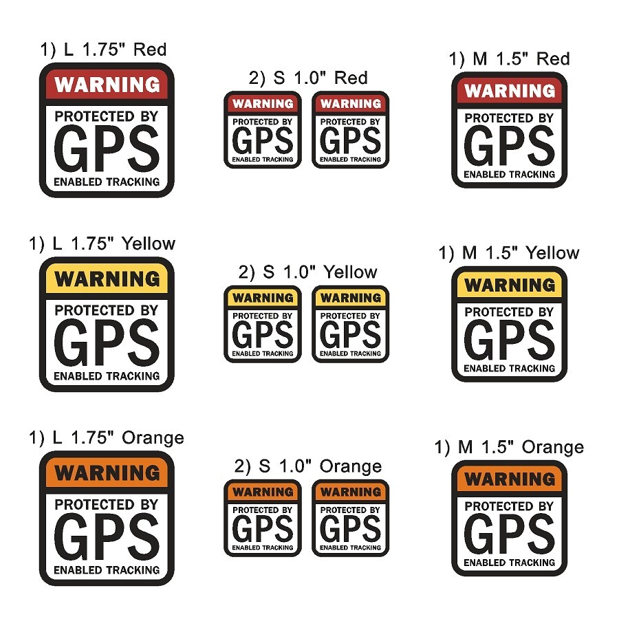 12 PACK GPS Tracking Warning INSIDE MOUNT Theft Deterrent Stickers High Quality