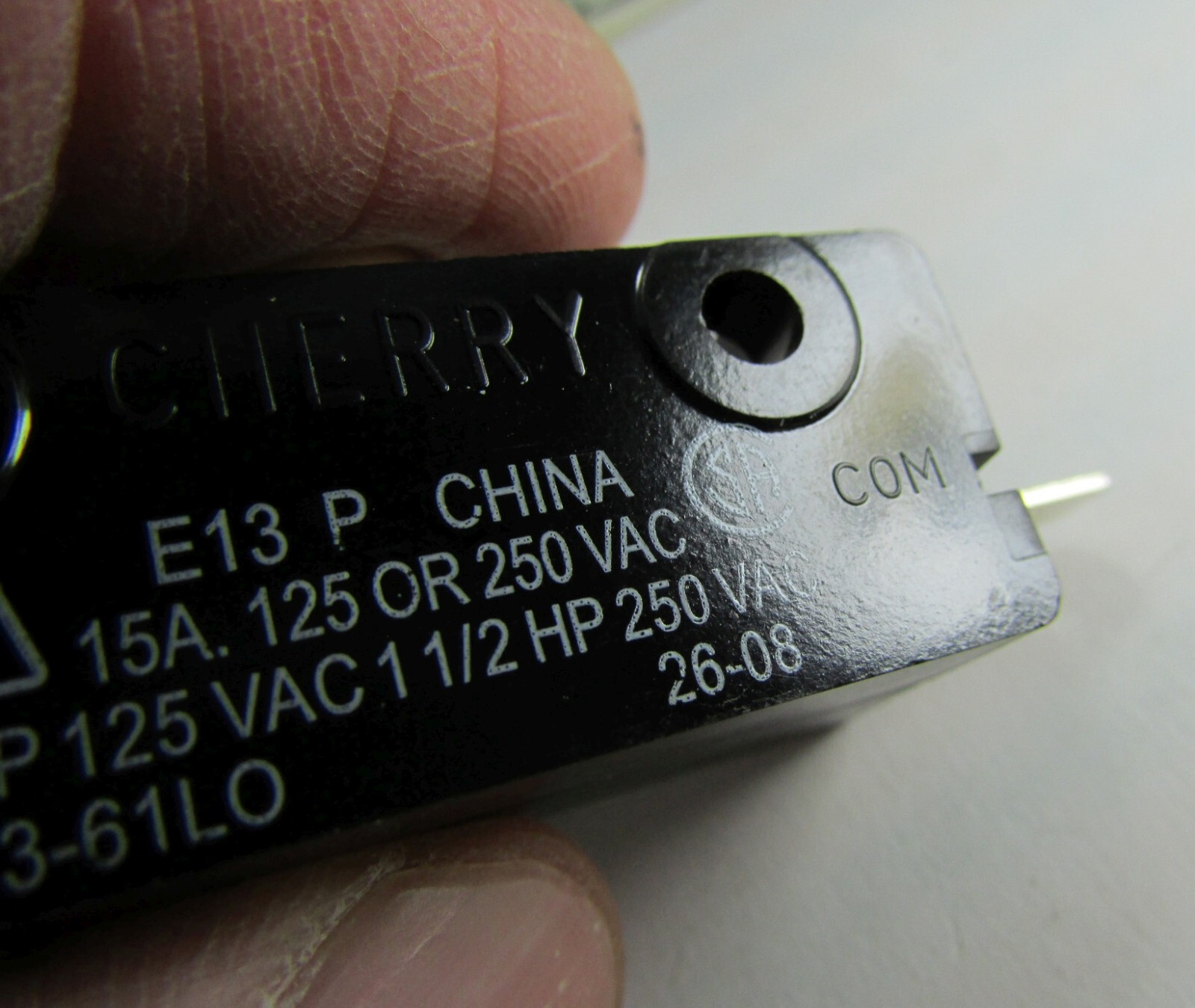 Lot 2 Cherry E13 15A Normally Open/Closed Pushbutton Switch 125/250 VAC E13-61L0