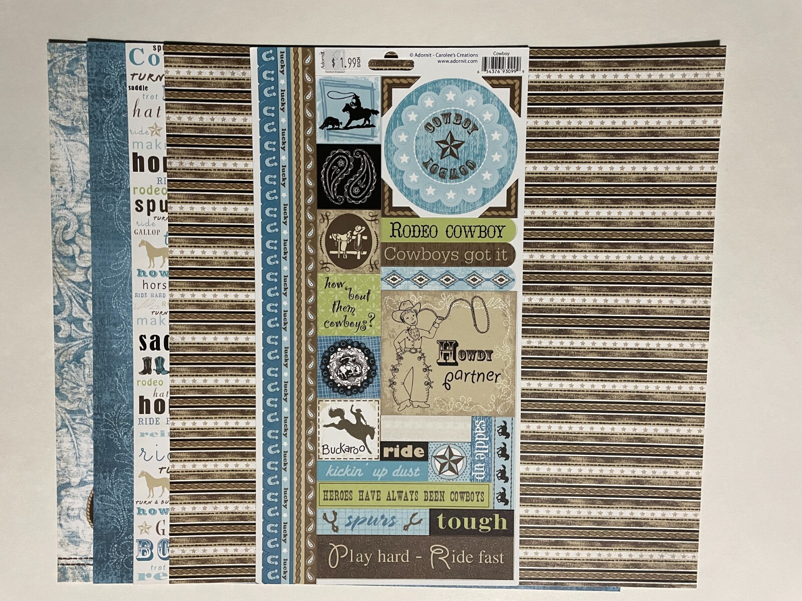 ADORN IT "WILD WEST" COLLECTION 12X12 SS PAPERS AND CARDSTOCK STICKERS