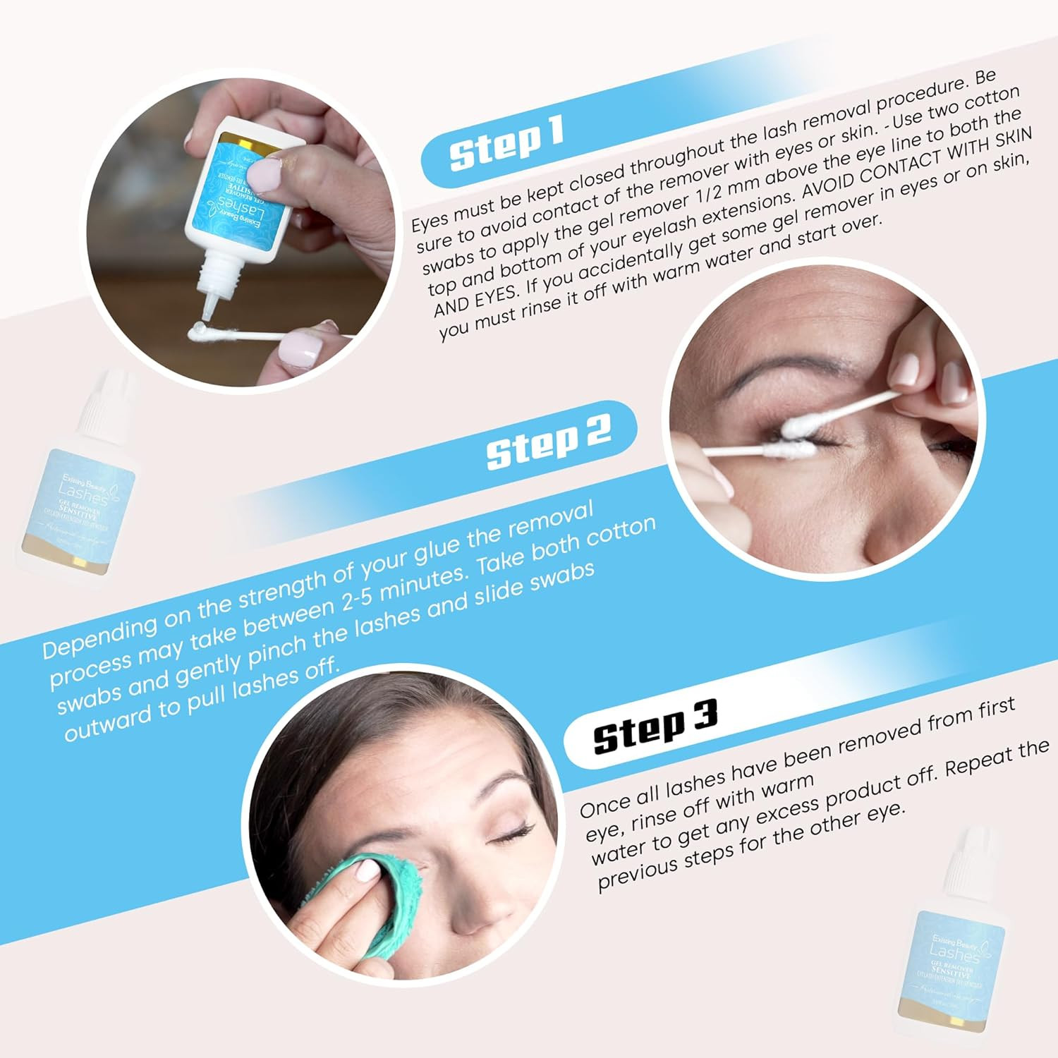 Sensitive Lash Remover for Lash Extensions - Clear Eyelash Extension Remover Gel