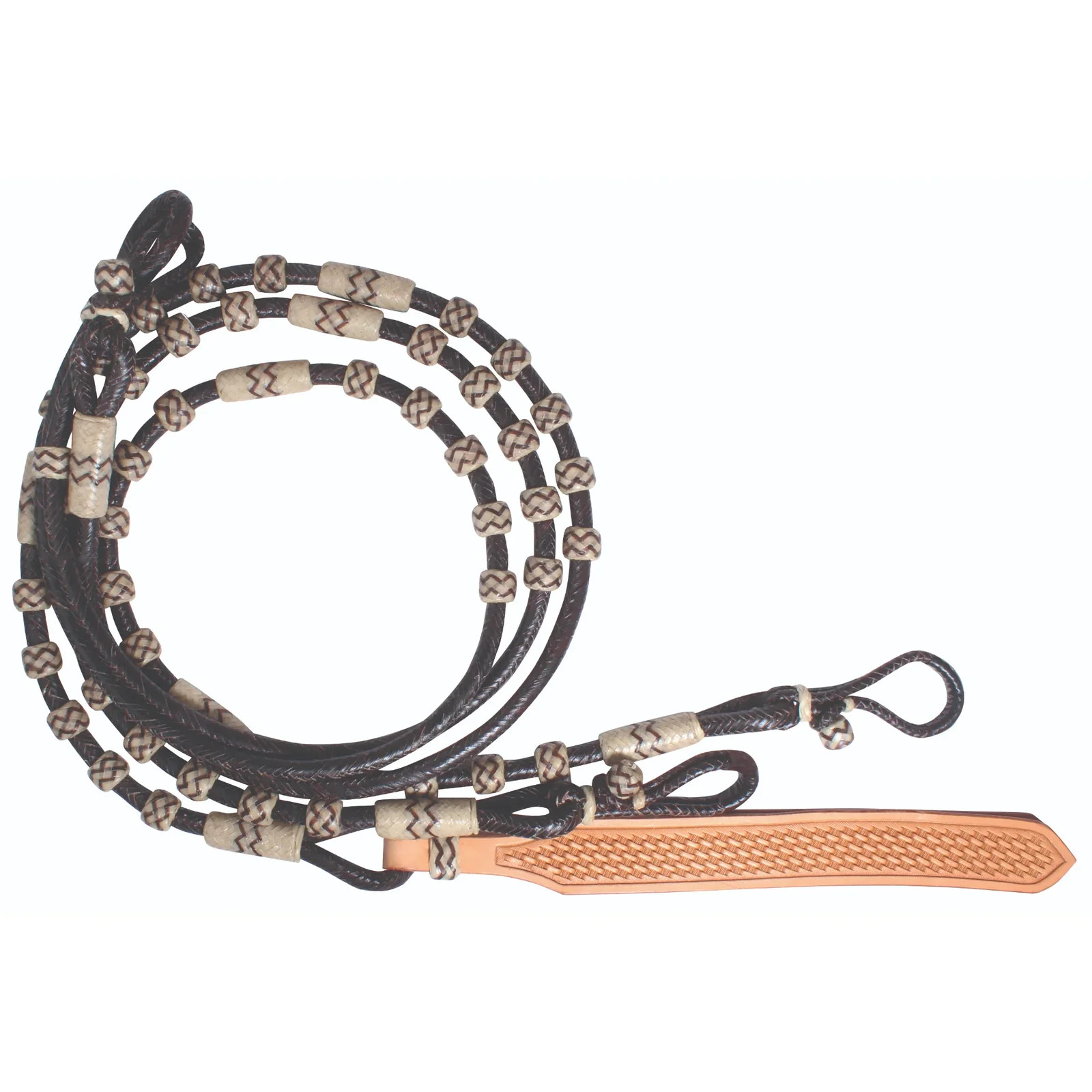 Professional's Choice Romal Reins - Braided Western Shanked Bit