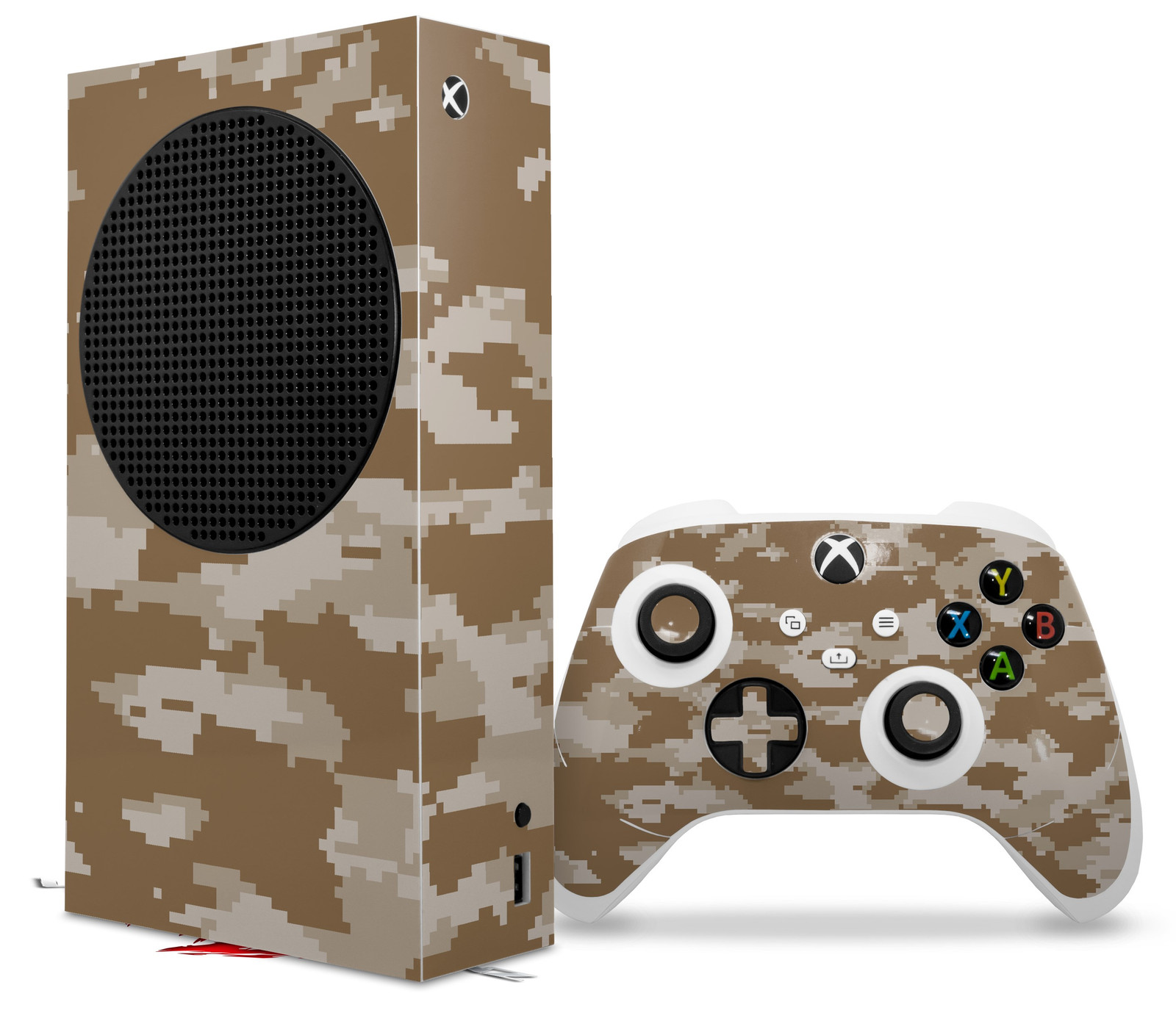 Skin Wrap for XBOX Series S Console Controller Digital Camo Desert