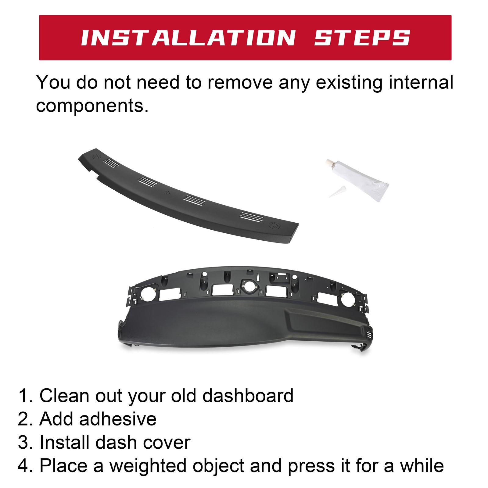 Mold Dashboard Replacement+Defrost Dash Cover Cap For Dodge Ram 1500 2500 02-05