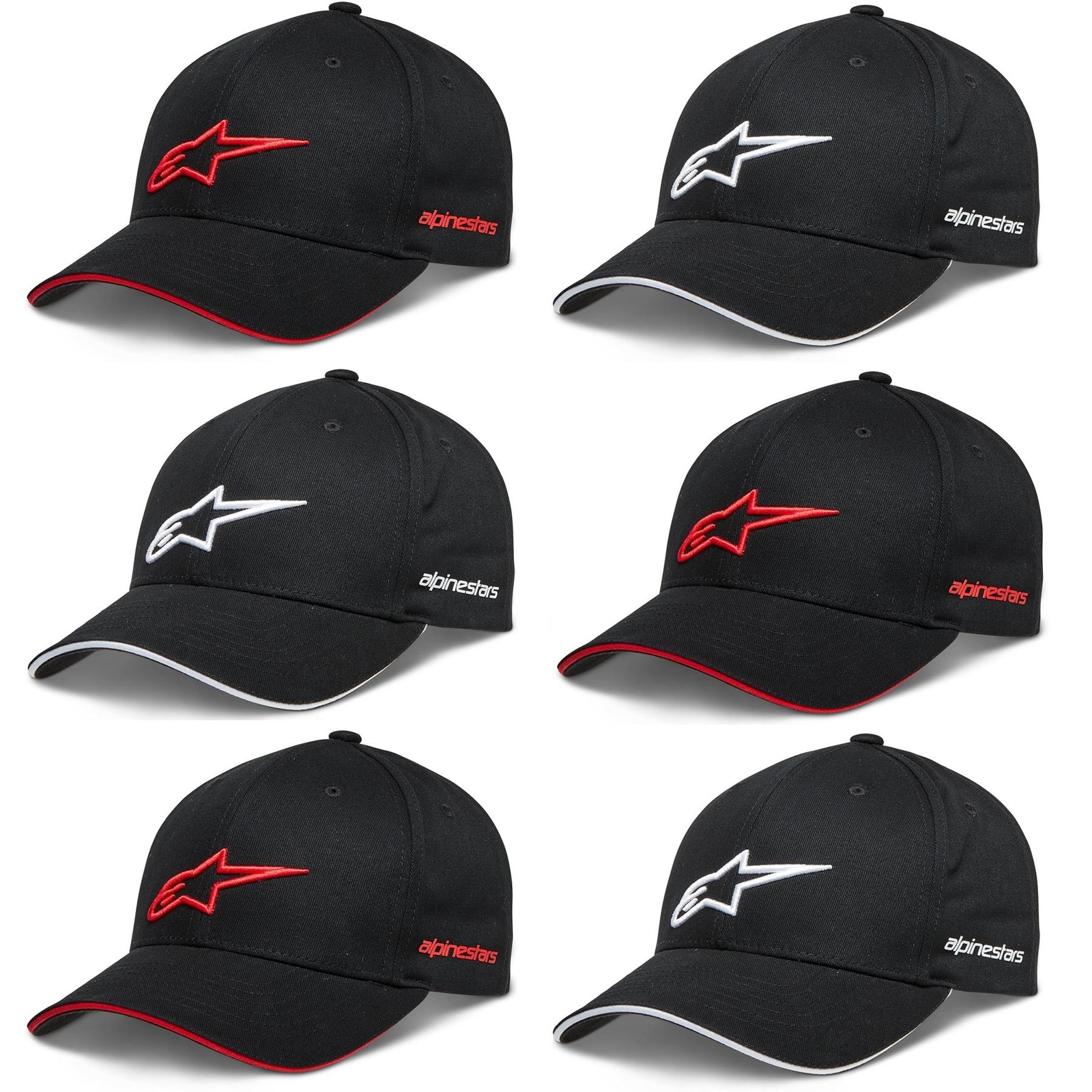 Alpinestars Rostrum Cap Unisex Motorcycle Baseball Hat Black Red White