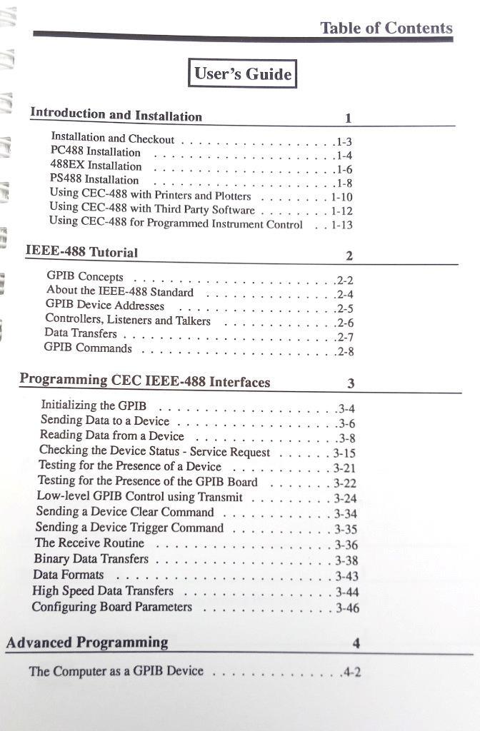Capital Equipment Corp. IEEE-488 Instrumentation Interface Programming Manual