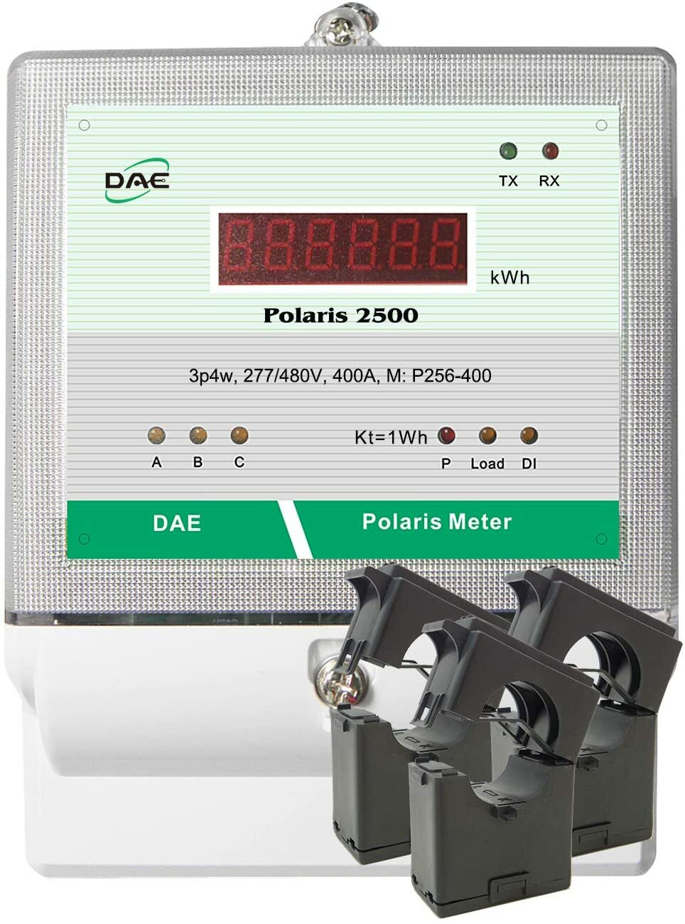 DAE P256-400 KIT,400A,277/480v,RS485,UL kWh Smart Submeter, 3P, 3 Split Core CT