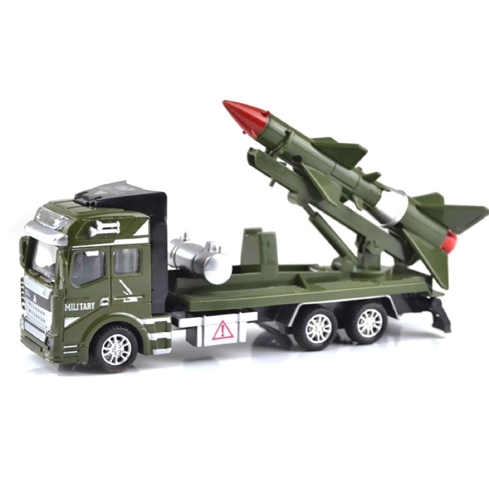 1:64 Alloy Pull Back Military Truck Kids Car Model Rocket Missile Vehicle Gift