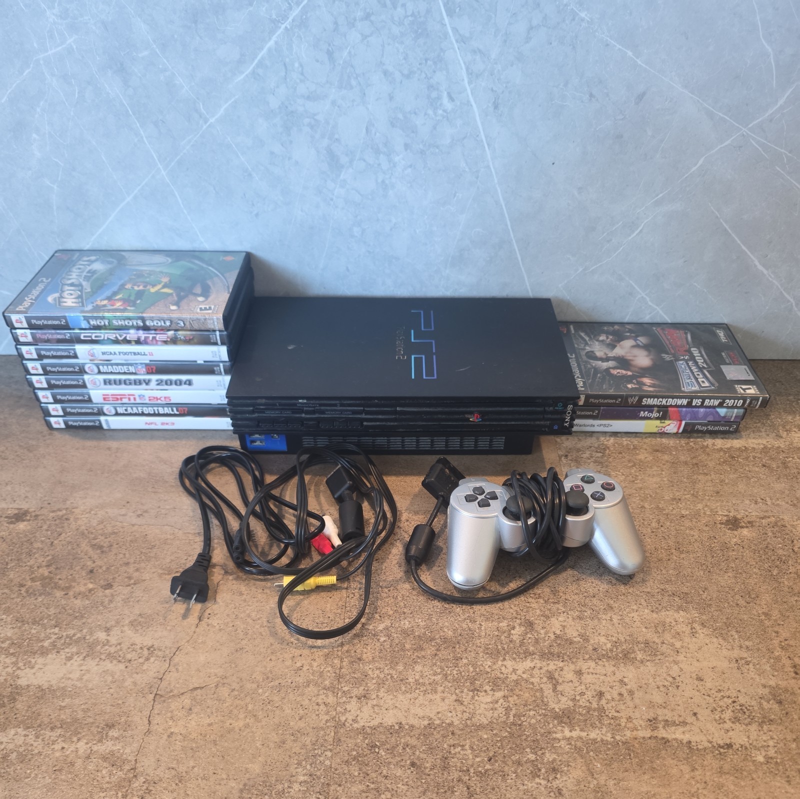 Sony PlayStation PS2 Fat Console Bundle With 12 Games TESTED WORKING