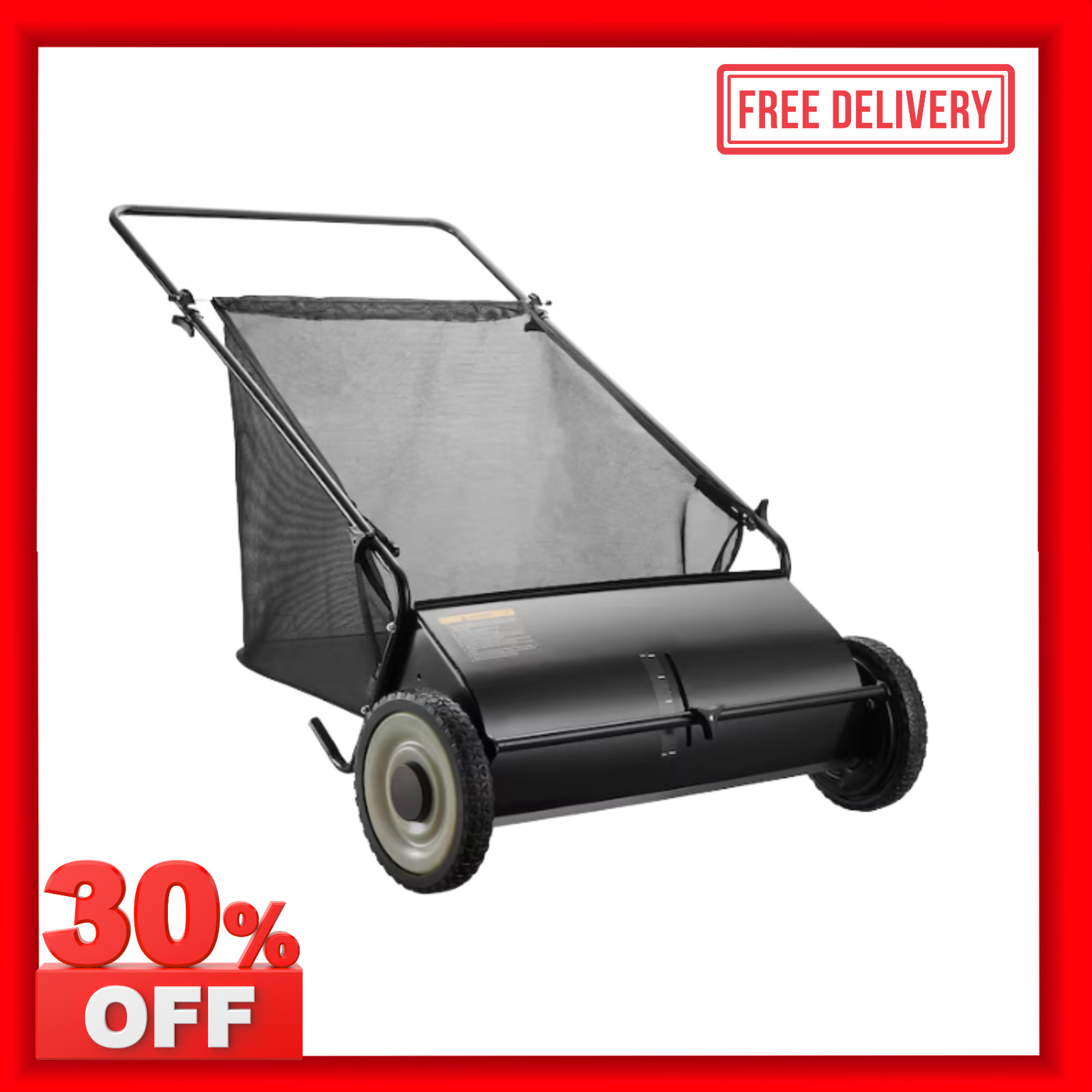HOT SALE VEVOR 26" Heavy Duty Lawn Sweeper w/ 7 Cu Ft Hopper