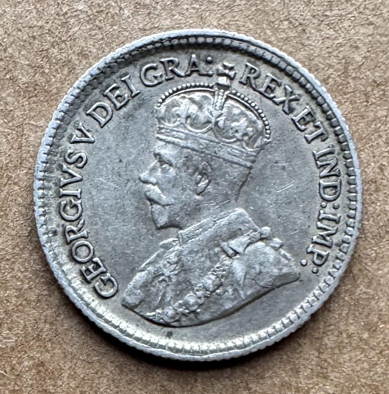 1920 CANADA 5 CENTS .800 SILVER GEORGE V KM#22A 1920 FIVE CENTS NICE EXTRA FINE