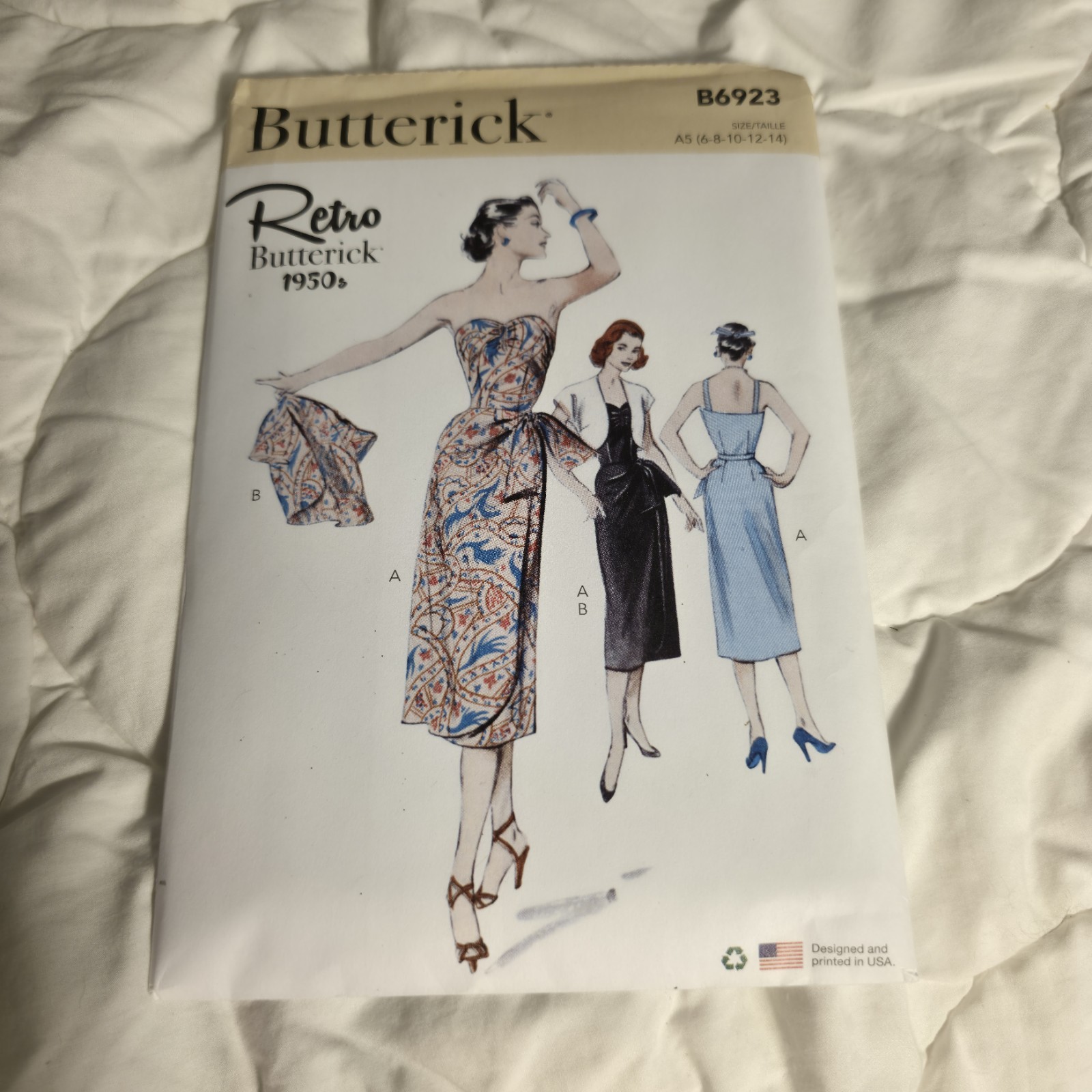 2023 Retro Butterick 1950's Pattern B6923 Misses' Dress & Bolero Jacket Sz 6-14