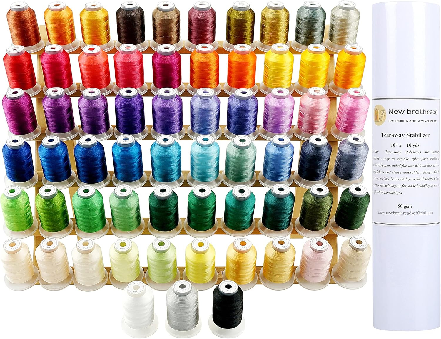 63 Colors Compatible with Brother Polyester Embroidery Machine Thread with Bonus