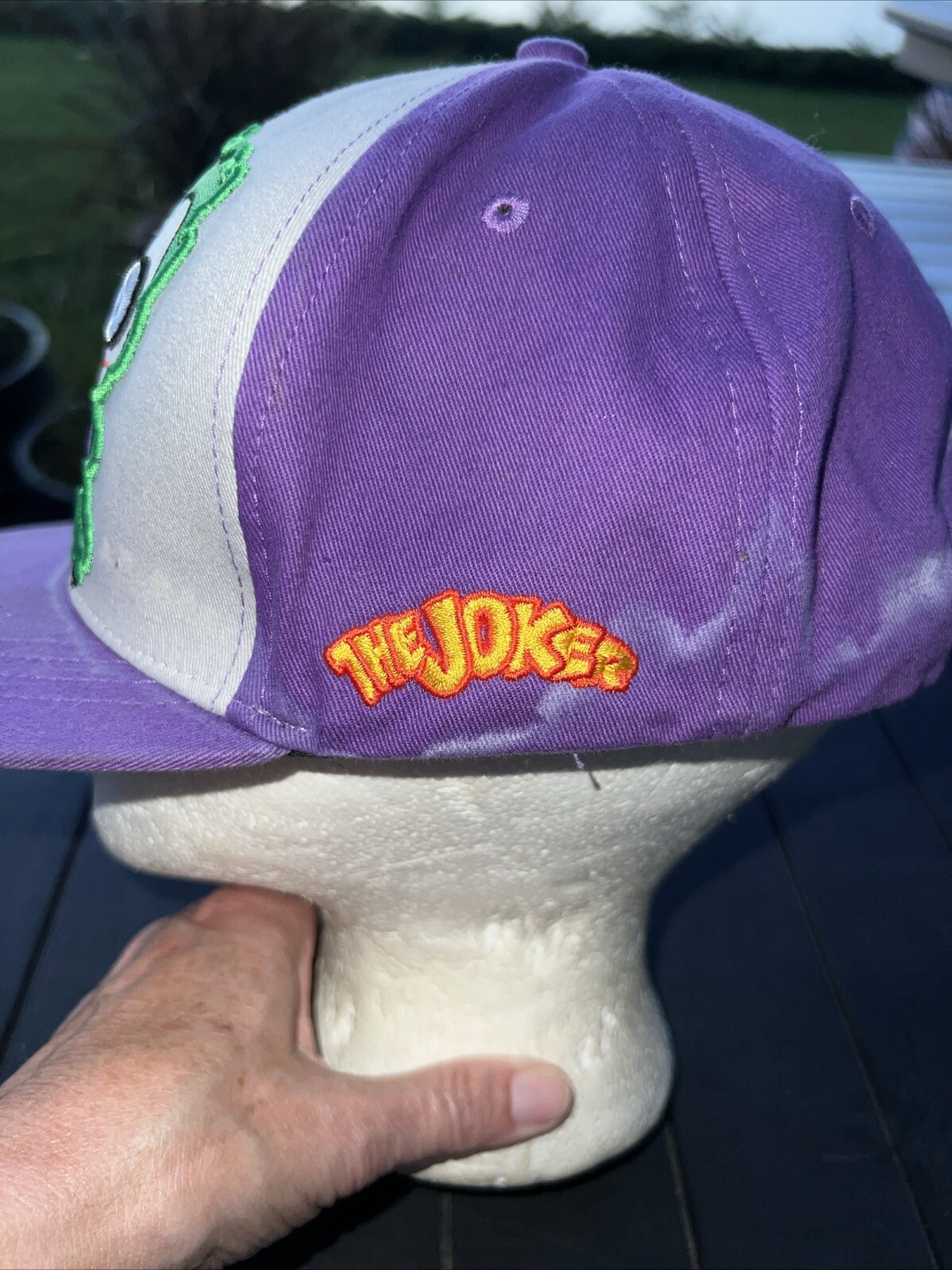 The Joker on Gray Front w Purple Bill and Hat Cap Snapback Batman DC Comics