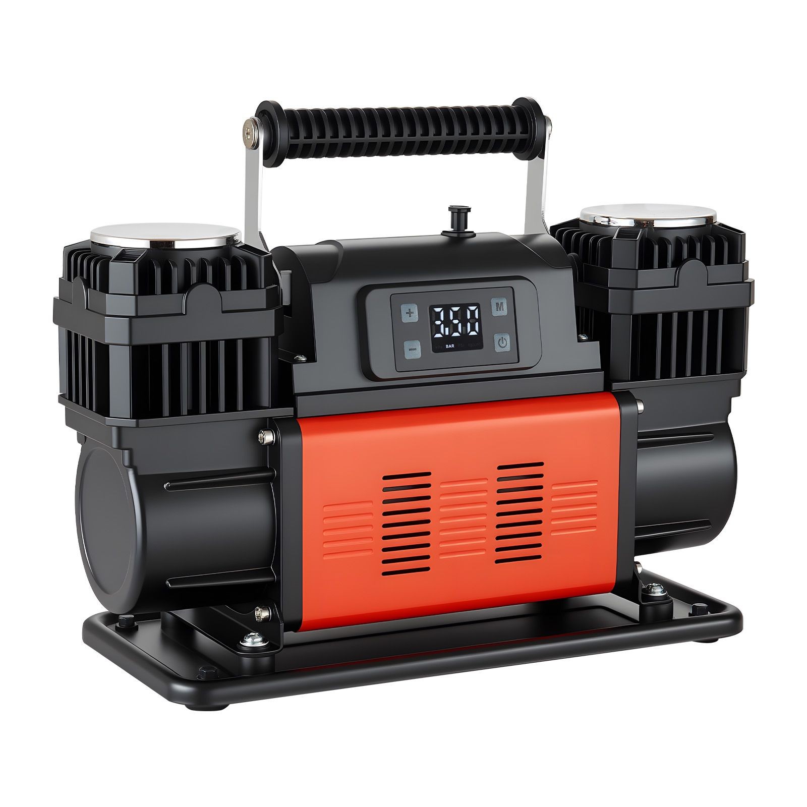 12V 150PSI Dual-Cylinder Air Compressor with LCD Auto-Stop & Adapters