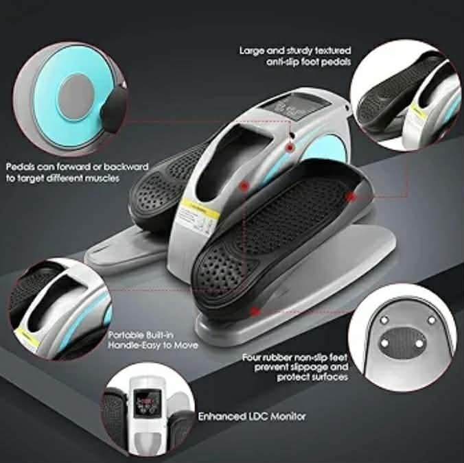 ANCHEER Under Desk Elliptical Machine w/ Remote Control LCD Display Quiet Seated