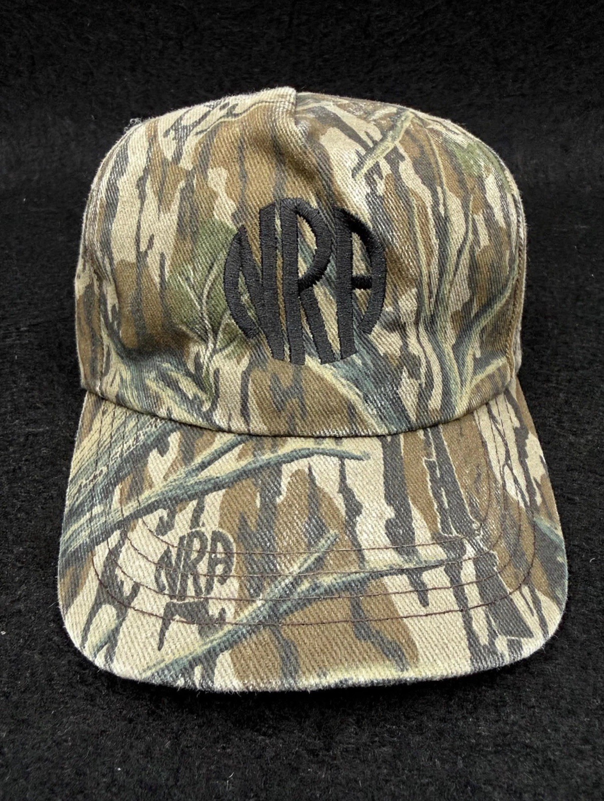 Vintage 90s NRA Mossy Oak Treestand Hat RARE Hidden Revolver Gun Camo Cap