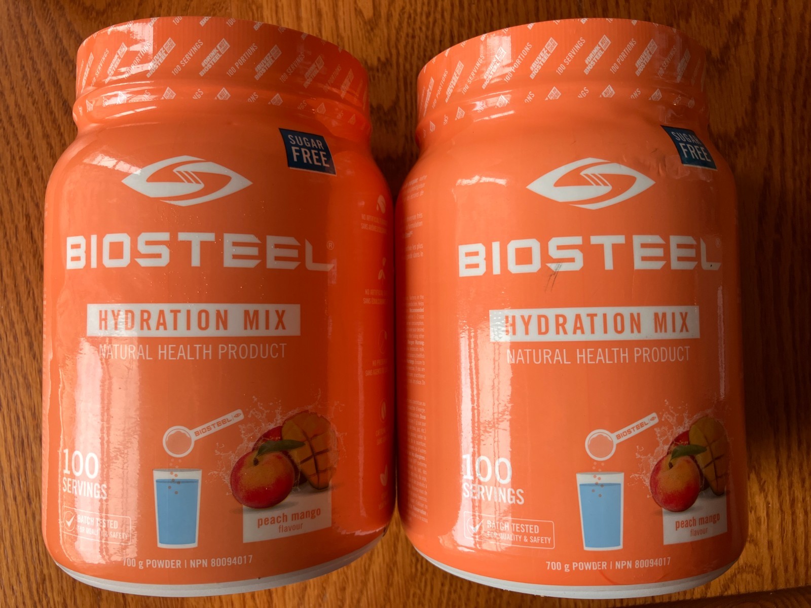 lot of 2 100-serving jars biosteel zero sugar hydration mix peach mango 11/26
