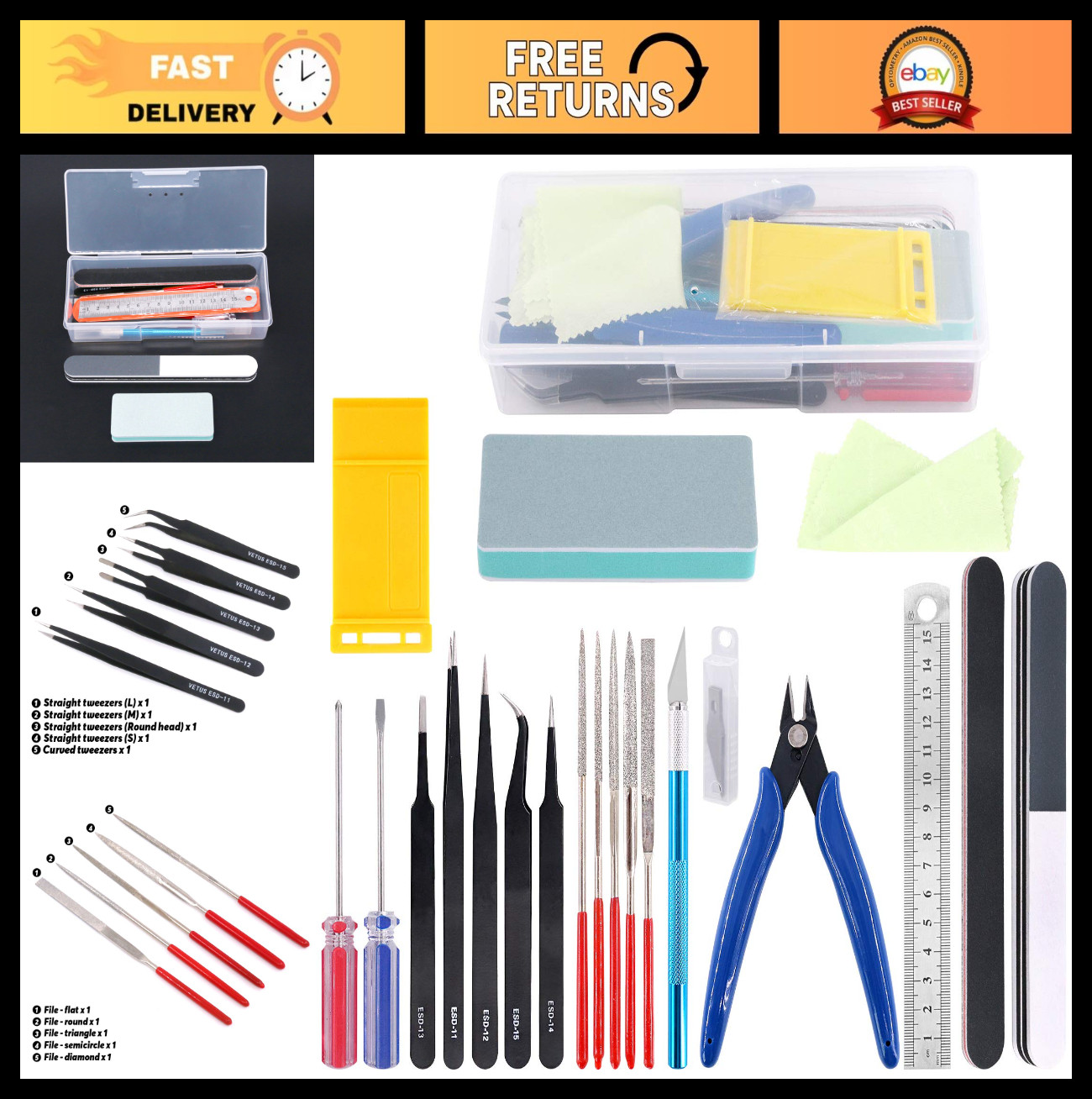 21Pcs Craft Tool Set for Model Building, Miniatures & Mecha Assembly Kit