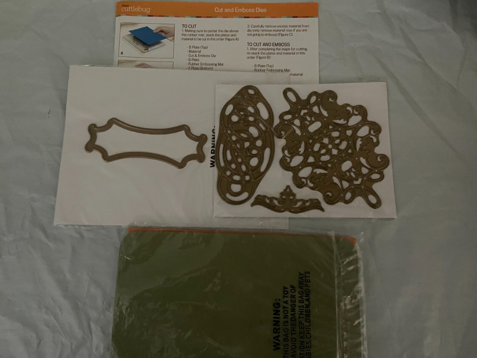 Anna Griffin Cuttlebug Cut/Emboss Dies Set of 4 & Mat - Retired - RARE