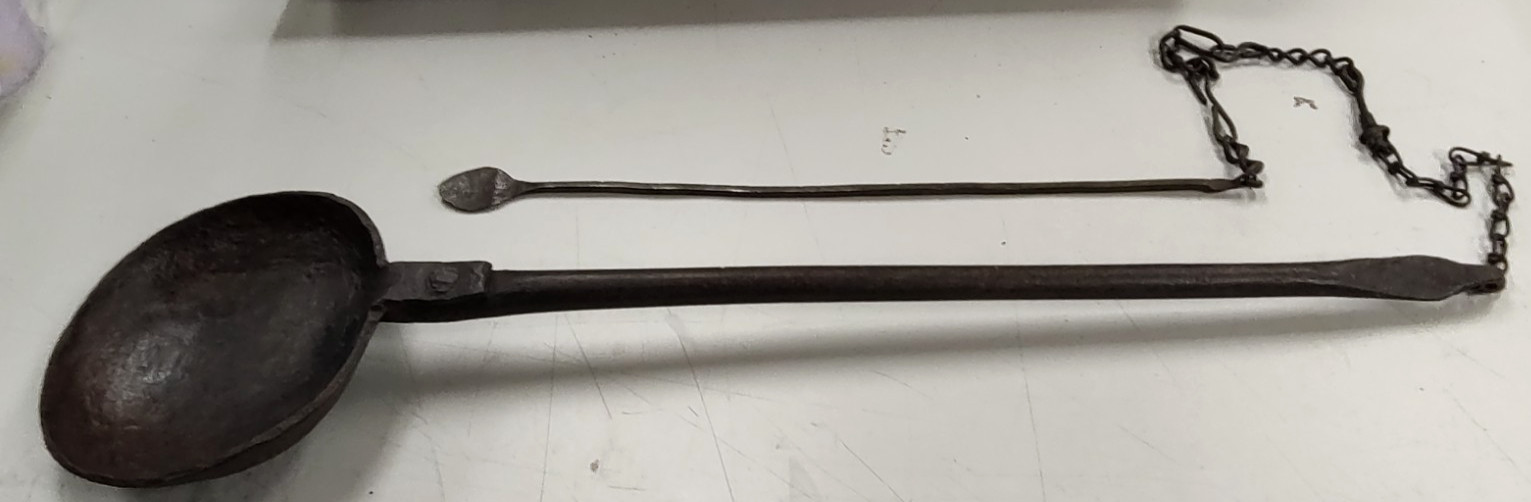 Blacksmith ladel with hand crafted chain 1800's ?