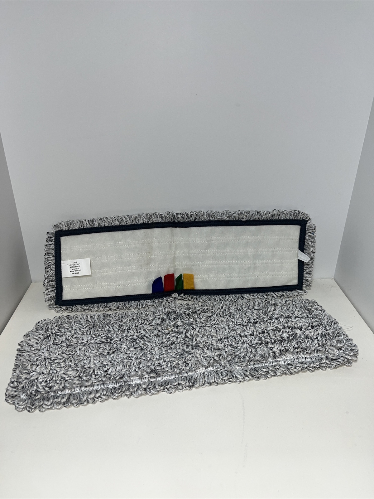Odell Spun Loop Microfiber Mop Pads (2 Pads) With Hook And Loop Backing 5”x18”