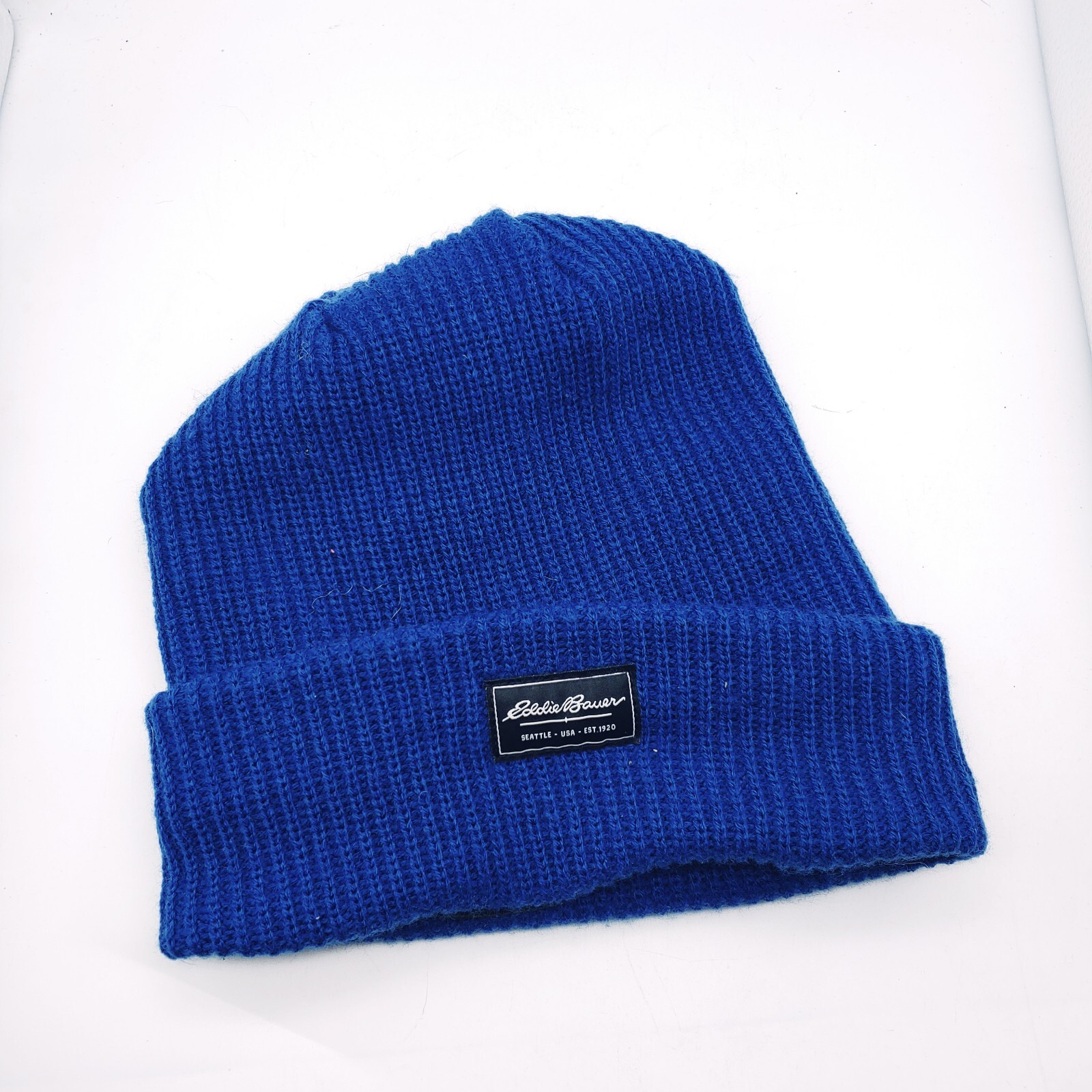 Eddie Bauer Lined Knit Logo Blue Beanie Unisex One Size