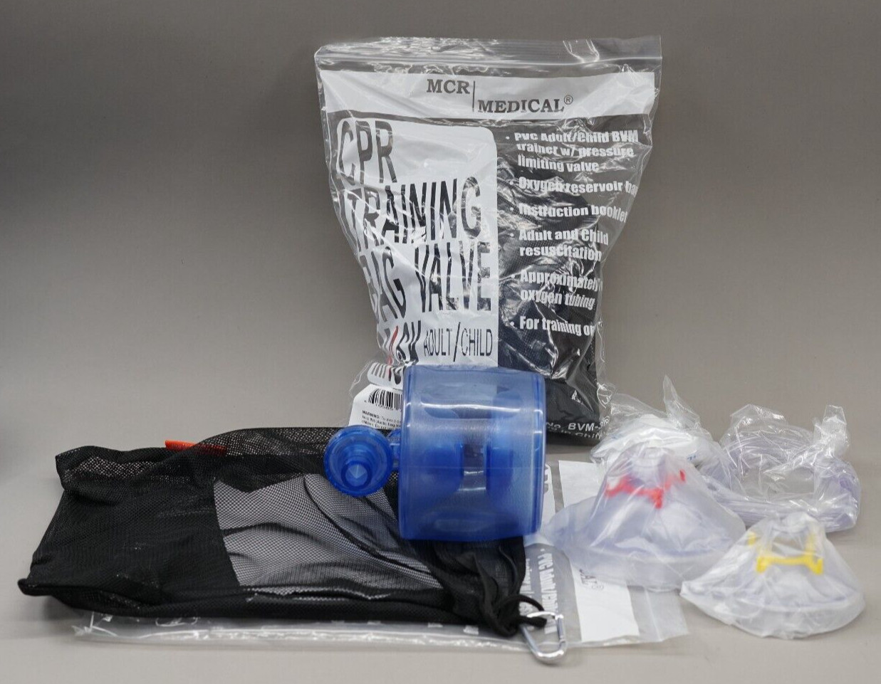 Adult / Child CPR Training Bag Valve Mask / Ambu Bag  New MCR / Medical Lot Of 2