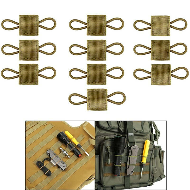 10-pack 1"PTT Retainer MOLLE Ribbon Buckle Platform for Hydration Tubes Antennas