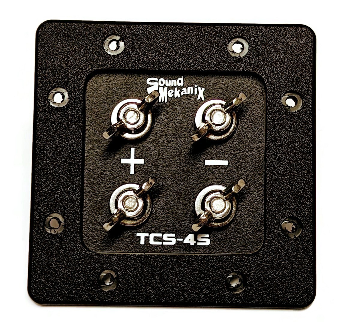 Square Subwoofer Speaker Box Terminal Cup, DUAL Input - TCS-4S Black