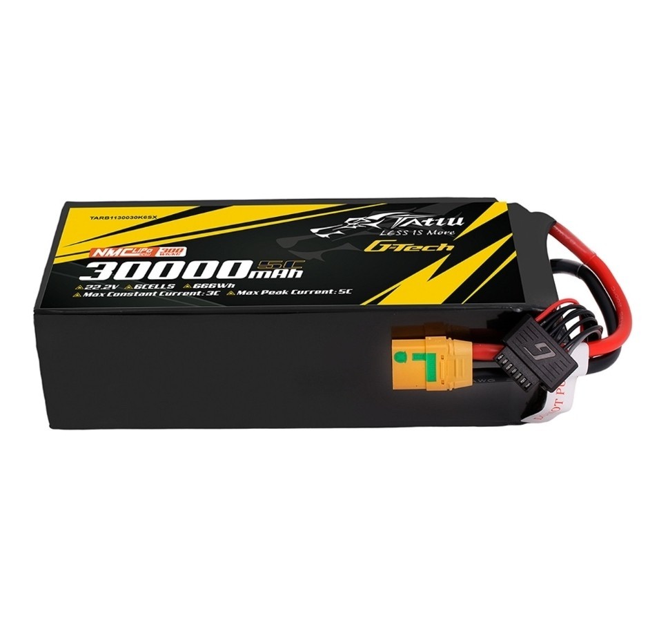 Tattu Semi-solid State 300Wh/kg 30000mAh 5C 22.2V 6S1P G-Tech Lipo Battery Pack