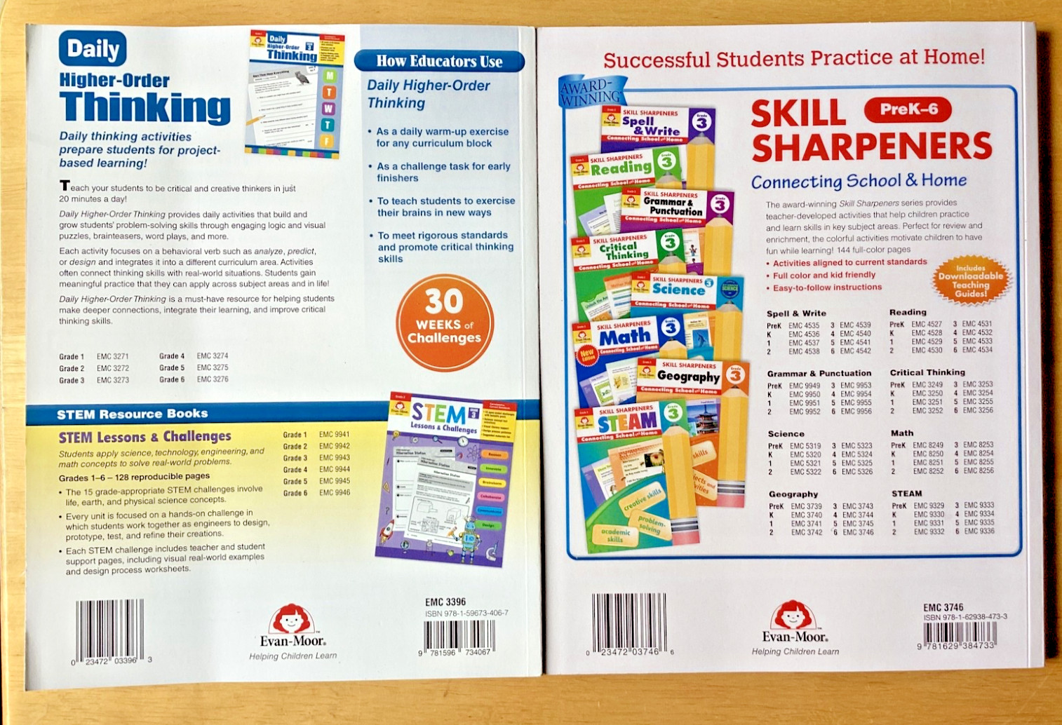 EVAN-MOOR 6 SKILL SHARPENERS GEOGRAPHY & CRITICAL/CREATIVE THINKING ACTIVITIES