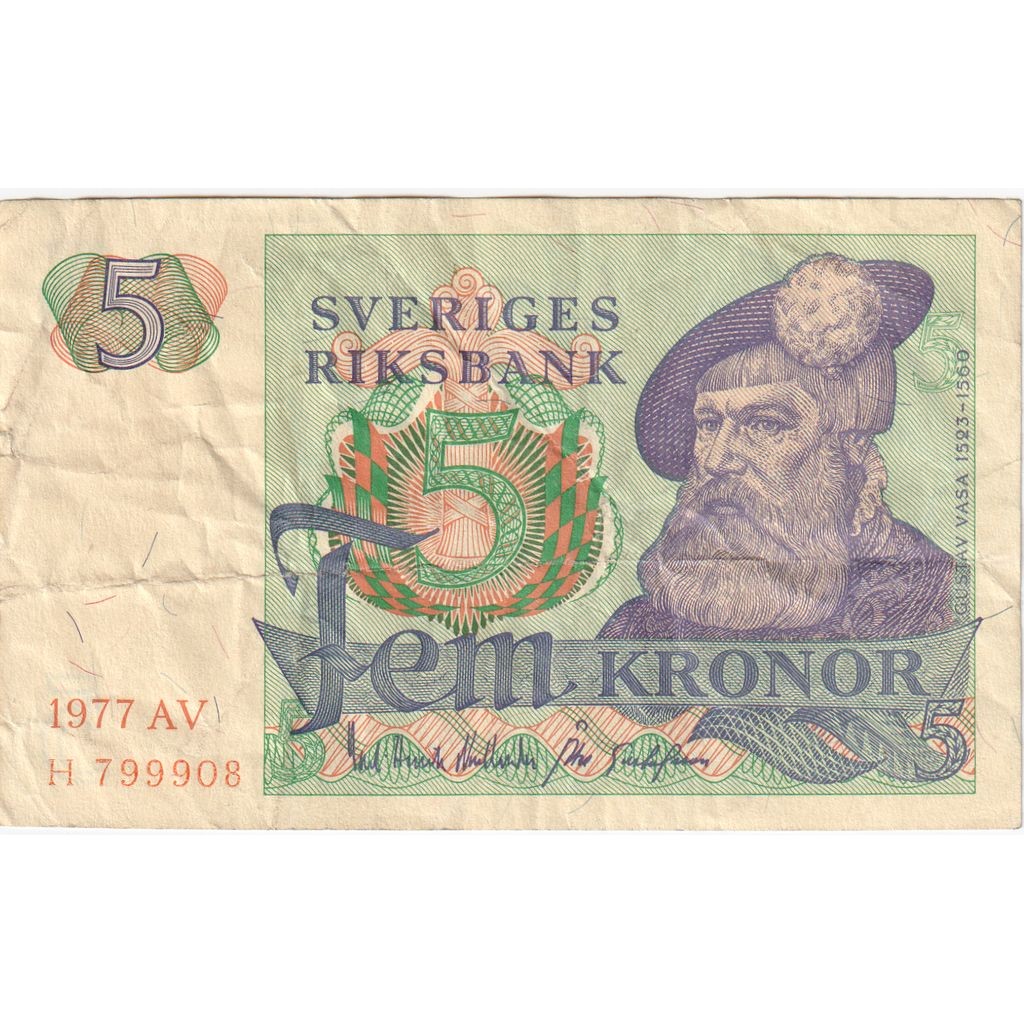 [#1234021] Sweden, 5 Kronor, 1977, EF