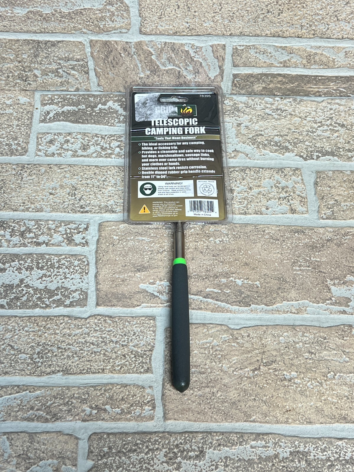 Grip Telescopic Camping Fork - Extends From 11in. to 34in. NEW
