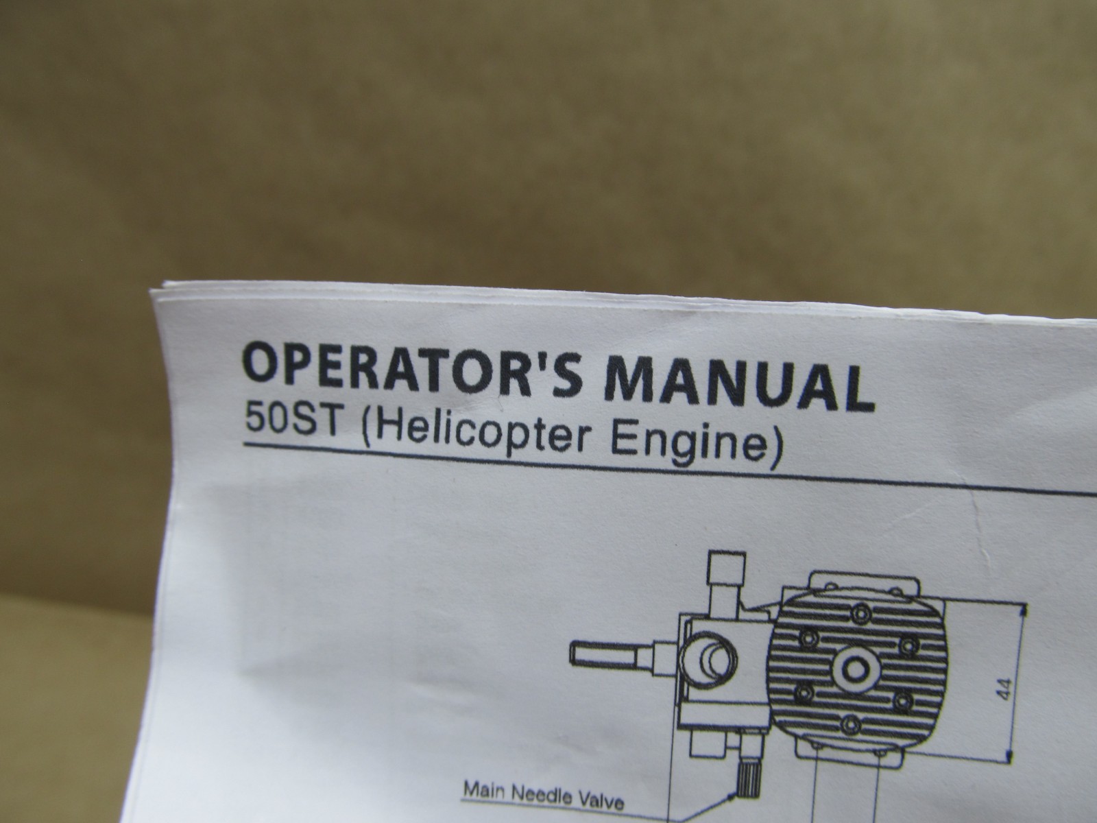 YS 50ST Nitro Helicopter Engine - Black Head