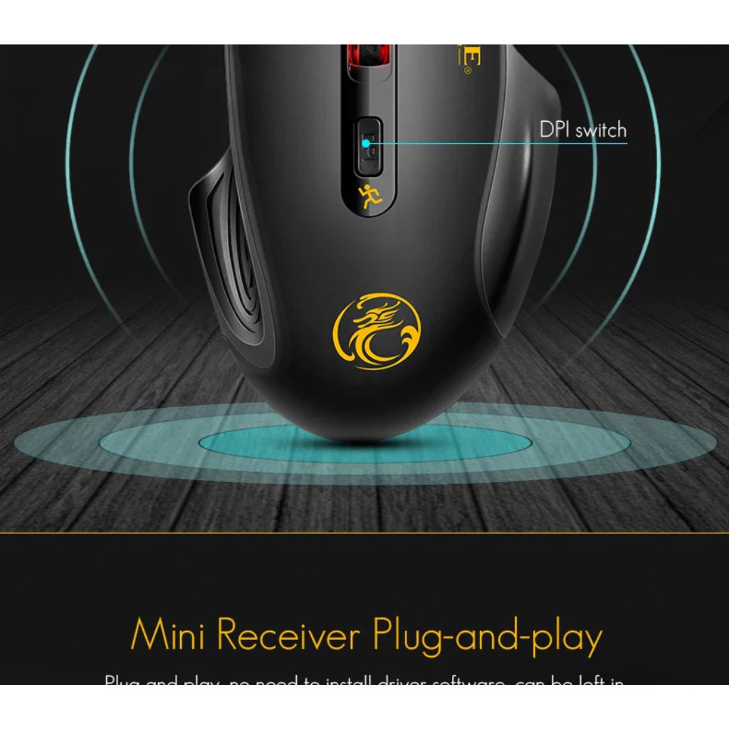 Wireless Silent Mouse 2.4G USB Battery Optical Tracking Computer Mouse Receiver