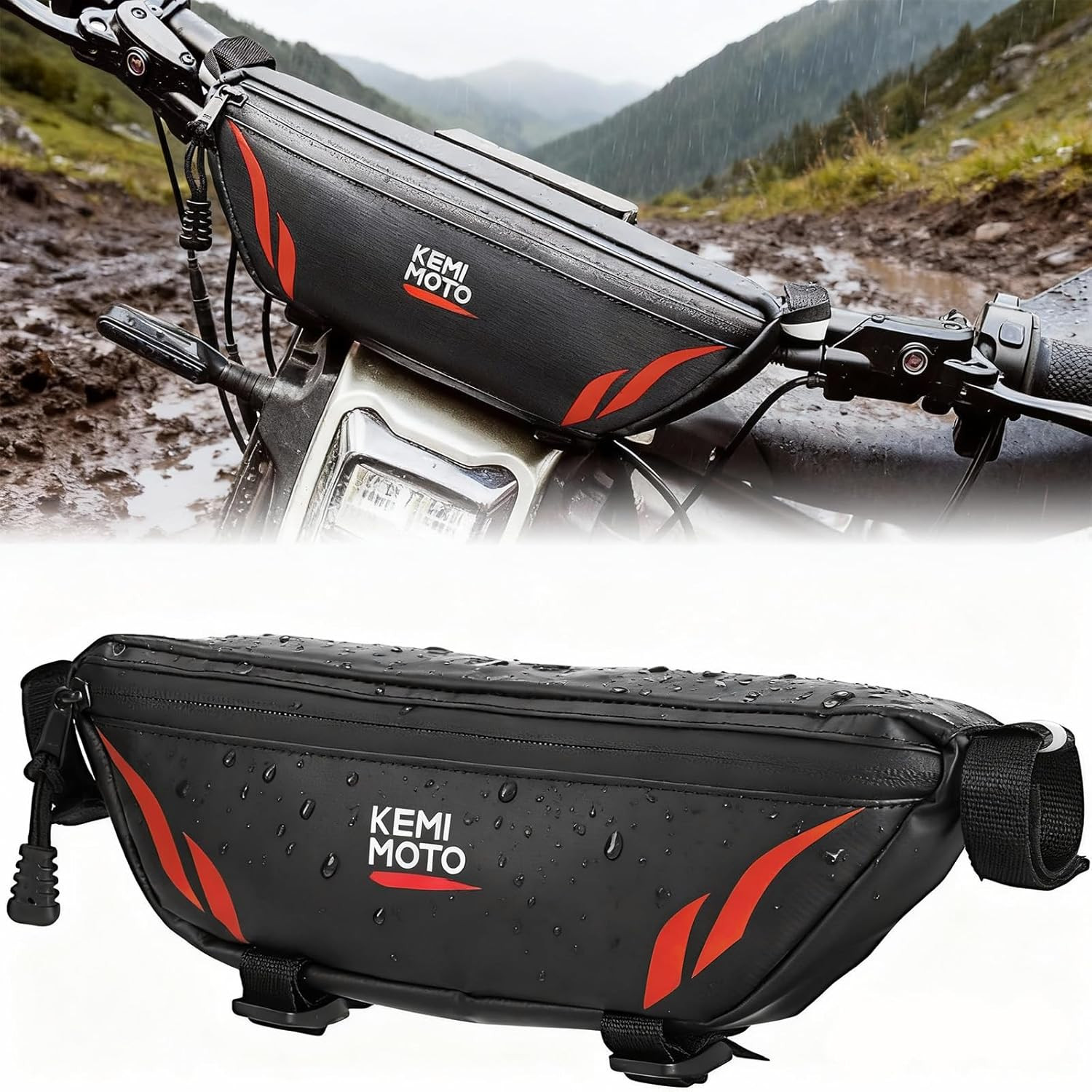 Motorcycle Handlebar Bag Universal Waterproof Front Storage Bag Bicycle Handleba