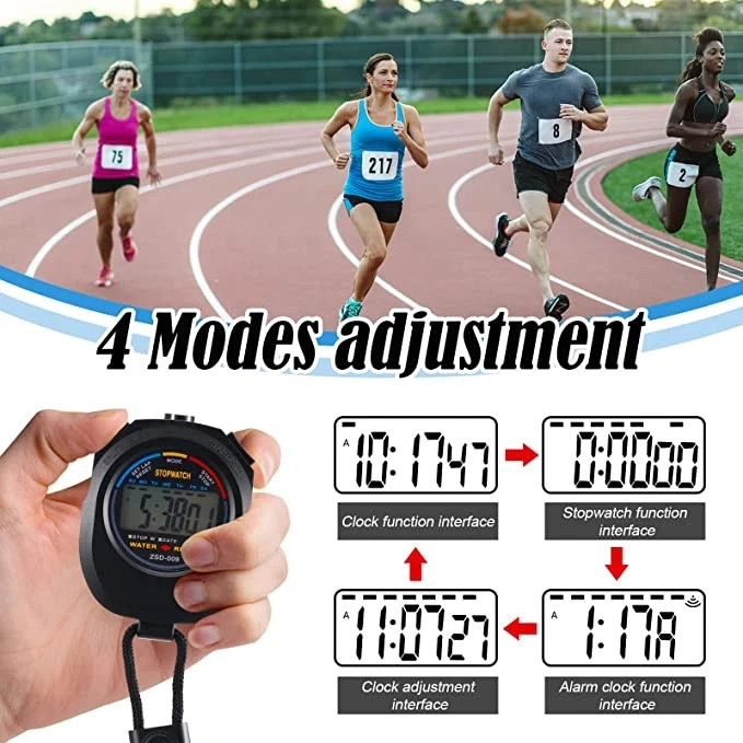 2PACK Digital Professional Handheld LCD Chronograph Sports Stopwatch Timer