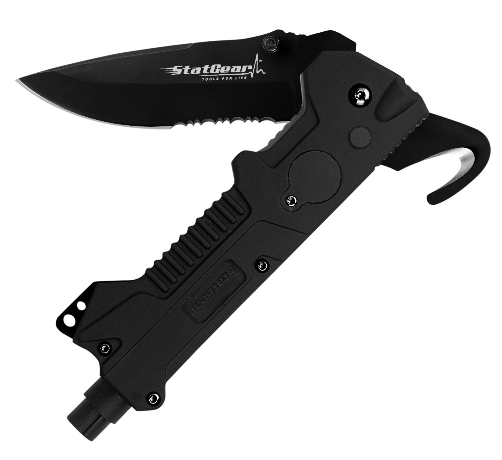 StatGear T3 Tactical Auto Emergency Tool Knife - Window Breaker Seatbelt Cutter