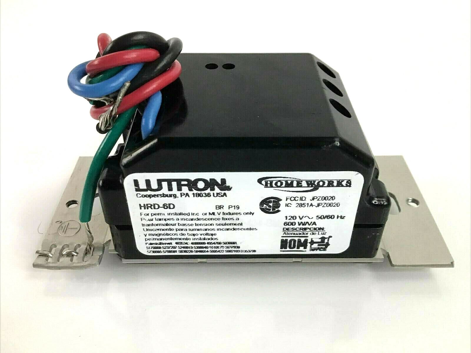 Lutron HomeWorks HRD-6D (Black) Dimmer